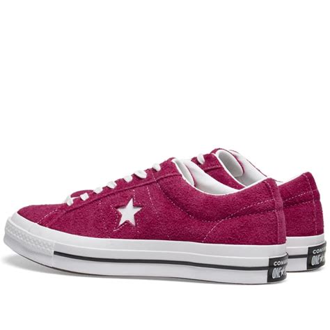 Converse One Star Ox Vintage Suede Pink Pop And White End