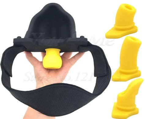 silicone piss urinal mouth gag bondage head harness belt with gag ball slave bdsm sex toys for