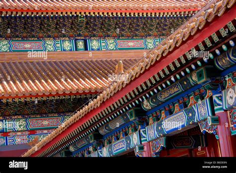Facade Painting In The Forbidden City Beijing China Stock Photo Alamy