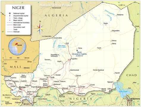 Niger Karte Städte