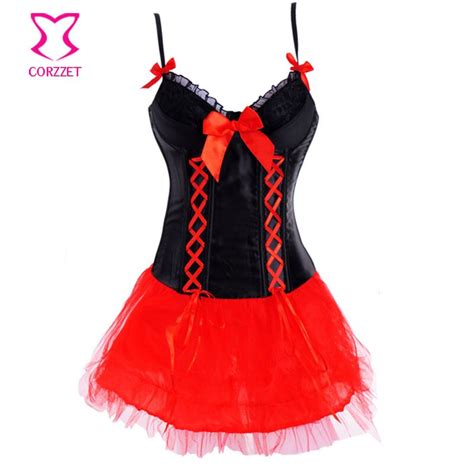 Black Satinandred Mesh Patchwork Fancy Carnival Halloween Dress Woman