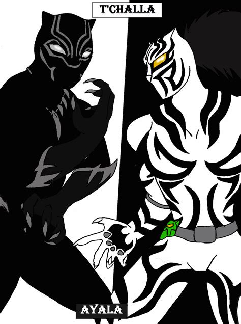 Black Panther And White Tiger Colored By Breezykiid94 On Deviantart