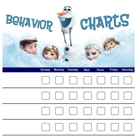 9 Best Free Printable Frozen Behavior Charts Boys