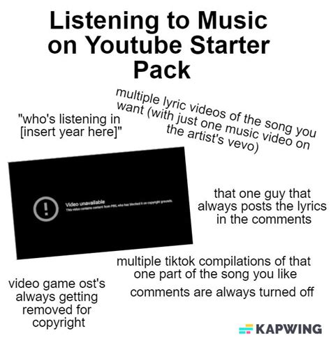 Listening To Music On Youtube Starter Pack Rstarterpacks Starter