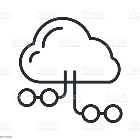 Cloud Computing Technology Abstract Scheme Line Vector Illustration