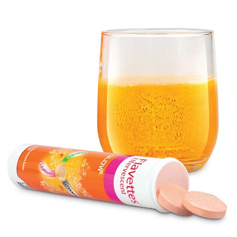 One tablet once daily, dissolve in half to one glass of water, to be taken after meals or as direction by doctor / pharmacist. Flavettes Vitamin C Effervescent GLOW 15's(NO BOX)