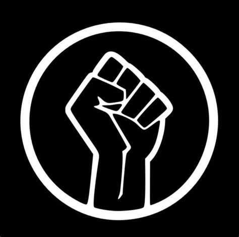 “black Lives Matter Circle Fist” White Vinyl Logo Car Truck Window