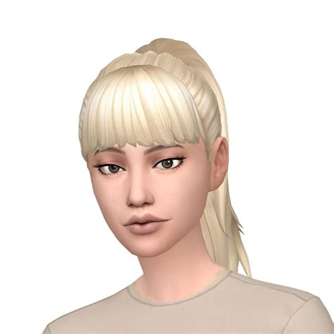 Deelitefulsimmer Simple Ponytail With And Without Bangs Hair Sims 4