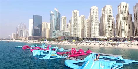 aqua fun in dubai is the world s biggest inflatable water park business insider