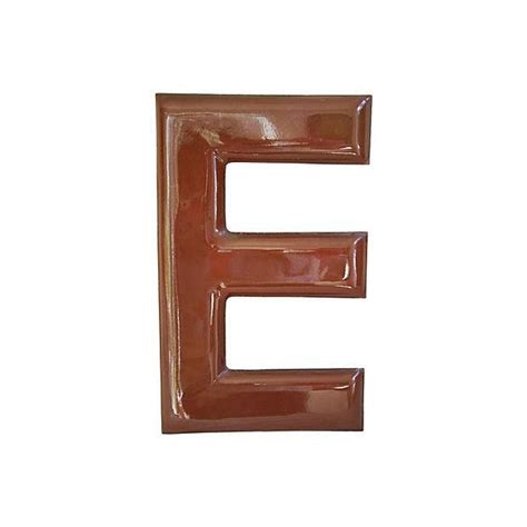 1950s Chocolate Brown Porcelain Letter E Chairish