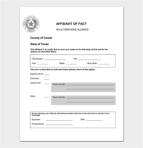 Affidavit Of Fact Form Fill Out And Sign Printable Pdf Template Signnow