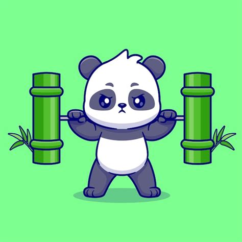 Free Vector Cute Panda Hug Bamboo Cartoon Vector Icon Illustration