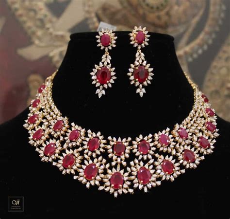 Diamond And Ruby Necklace Set Indian Jewellery Designs
