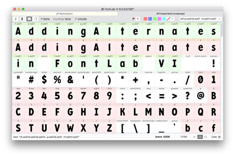 Adding Alternates In Fontlab Vi Society Of Fonts