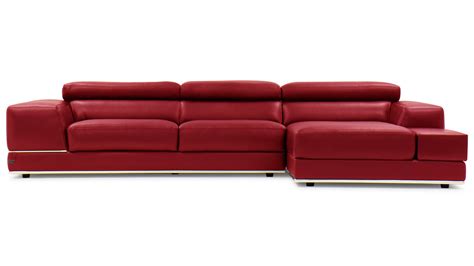 Sensations Red Microfiber Sectional Sofa With Loose Pillow Back