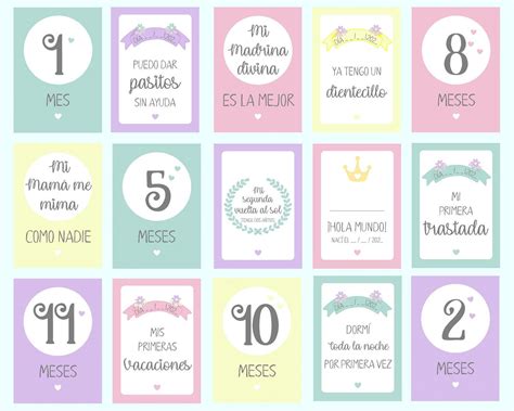 Tarjetas De Cumple Mes Para Bebes Fotos Momentos Importantes Bebe