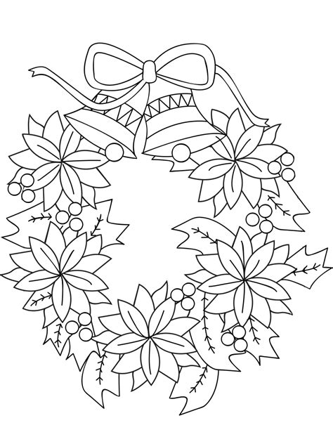 Poinsettias are always a must for decorating the house at christmas time. 30 Free Christmas Wreath Coloring Pages Printable