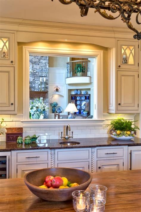 A Pass Through Window Beautiful White Traditional Cabinets Get Ideas