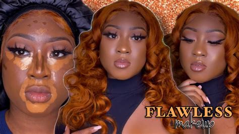 my flawless dewy makeup routine for darkskin black woc makeup for gingers ft amazon hair youtube