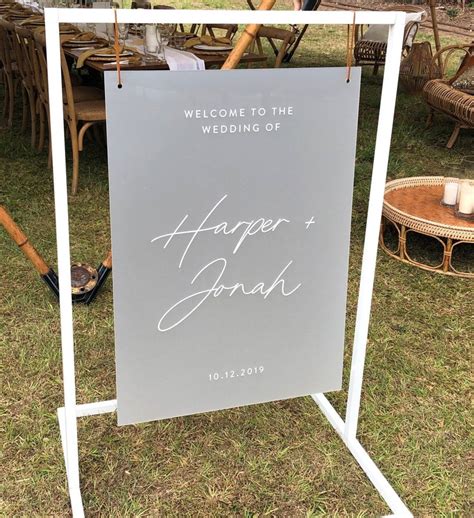 Frosted Acrylic Welcome Sign Wedding Or Engagement Party Wedding