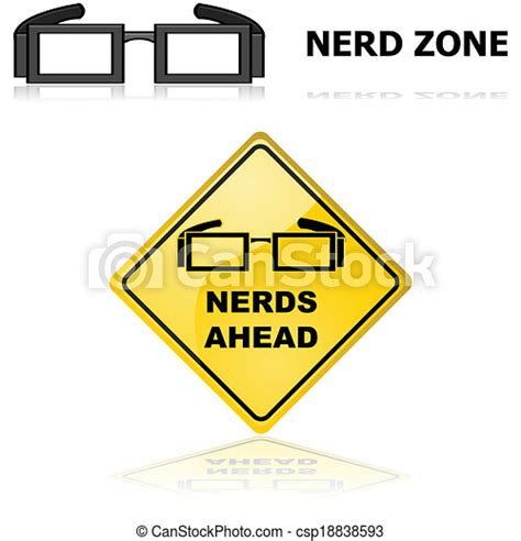 Los nerds firman. Concept ilustración mostrando signos de una zona de ...