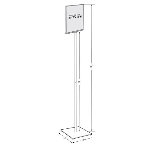 Floor Stand 85w X 11 H Sign Holder 565 Overall Height — Screengemsinc