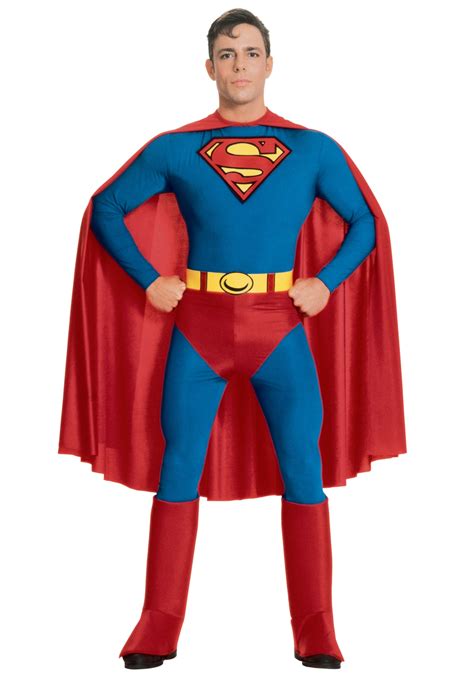 Superman Super Hero Adult Stag Halloween Party Outfit Mens Fancy Dress
