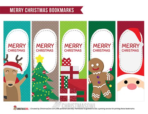 Free Printable Bookmarks That Feature A Merry Christmas Message And A