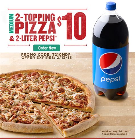Papa Johns 10 For Medium Pizza And 2 Liter Plus T Card Deal Savings Done Simply