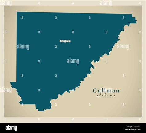 Modern Map Cullman Alabama County Usa Illustration Stock Vector Image