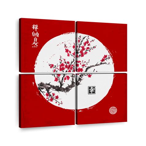 Red Sakura Tree Wall Art Digital Art