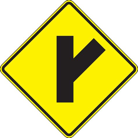 Right Side Road Diagonal Intersection Sign Frw633