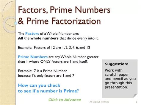 Ppt Factors Prime Numbers And Prime Factorization Powerpoint