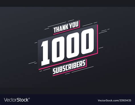 Thank You 1000 Subscribers 1k Subscribers Vector Image