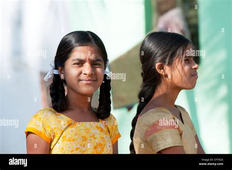 Indianerdorf Mädchen Andhra Pradesh Indien Stockfoto Bild 43798506