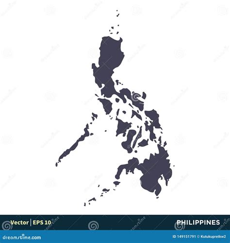 Philippines Editable Outline Map Vector Illustration Cartoondealer