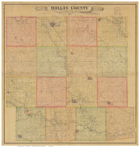 Dallas County Iowa 1883 Old Map Reprint Old Maps