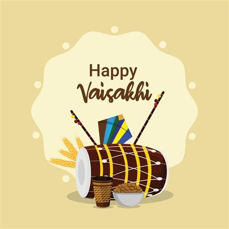 Happy Vaisakhi Sikh Festival Celebration Background With Creative