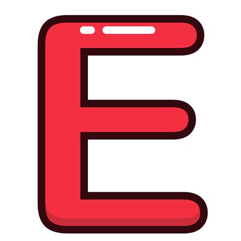 E Letter Red Alphabet Letters Icon Free Download