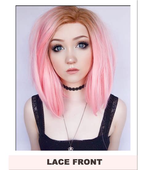 Pink Bob Lace Front Wig Lace Front Wigs Uk Star Style Wigs