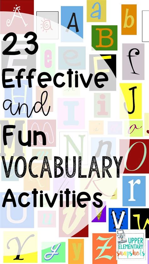 23 Effective Vocabulary Activities Vocabulary Activities Esl