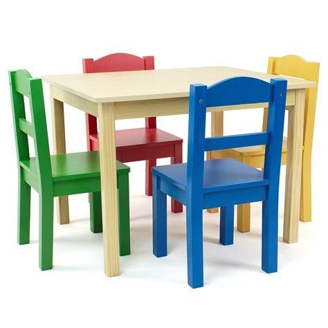 Tot Tutors Kids Table And 4 Chair Set Primary Wood Home