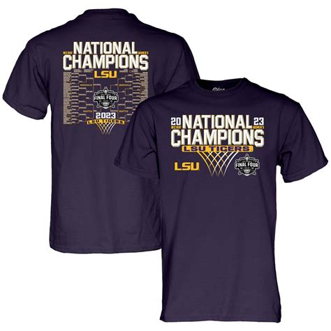 Blue 84 Purple Lsu Tigers 2023 Ncaa Womens Basketball National Champions Bracket T Shirt