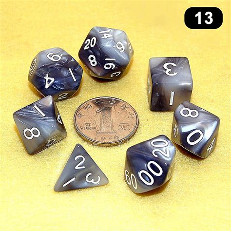 7pcs Set Duty Dice Glossed Color Colorful Solid Polyhedral With Numbers