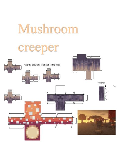Pixel Papercraft Mushroom Creeper Creeper Overhaul
