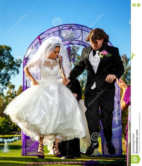 Jumping The Broom Stock Photo Image Of Love Cheerful 70280962