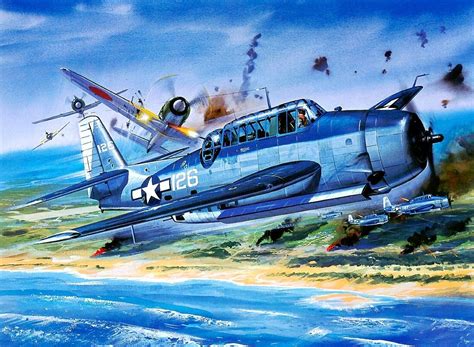1944 Grumman Avenger Roy Cross Art Roy Cross Airplane Painting