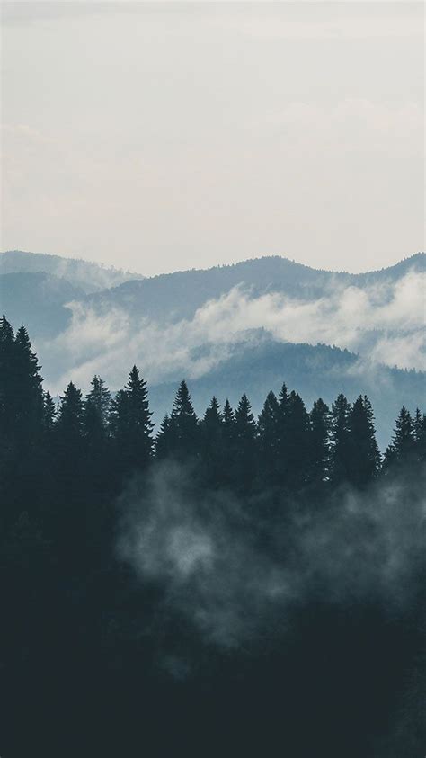 Mist Fog Mountains Nature Forests Iphone Wallpaper Iphoneswallpapers