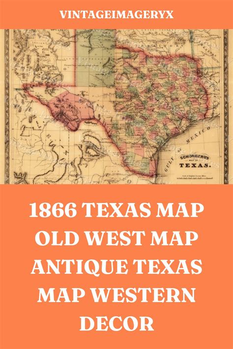 1866 Texas Map Old West Map Antique Texas Map Western Decor Etsy In