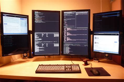 How to choose the best computer desk for multiple monitors. Linus's Blog - Quad Monitor Setup